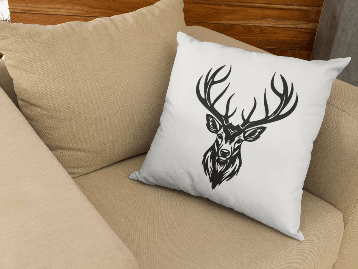 Kissenbezug mit Hirsch Motiv ohne Füllung 40x40 - BCS Design