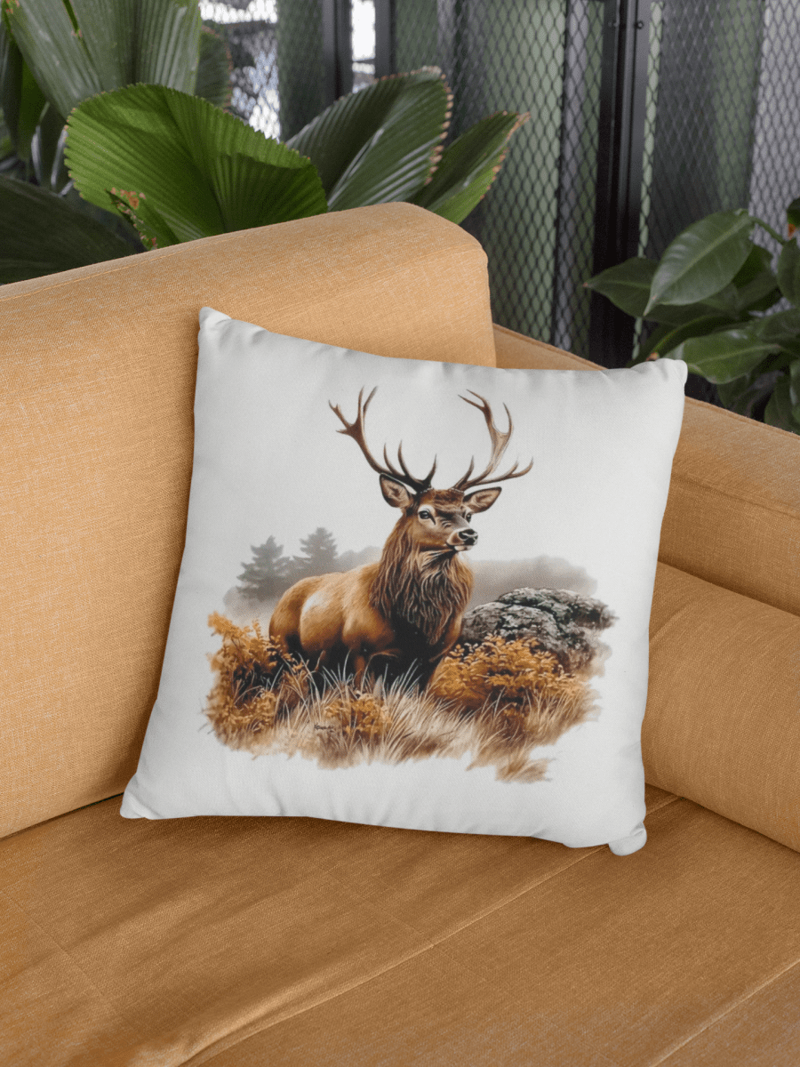 Kissenbezug mit Hirsch Motiv ohne Füllung 40x40 - BCS Design