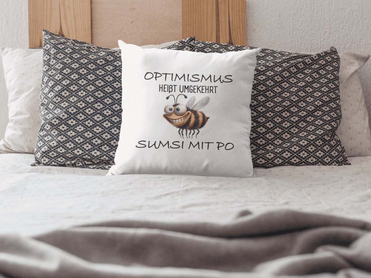 Kissenbezug mit Sumsi Motiv und Lustigen Spruch ohne Füllung 40x40 - BCS Design